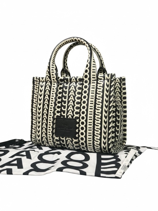 Marc Jacobs Handbags - Marc Jacobs The Tote Bag Mini Black Ivory Logo Print Leather Crossbody Dust Bag
